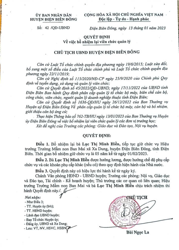 QĐ bổ nhiệm hiệu trưởng 2023